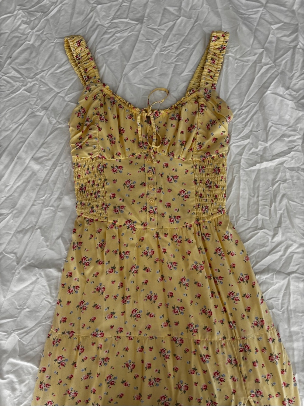 Hollister Yellow Floral Sun Dress